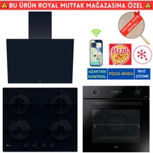 Hoover Torino /telefon Bağlantılı Siyah  Dijital Turbo Ankastre Set (HO3158B+ HVW6MBB + HDG6C1GBTK)