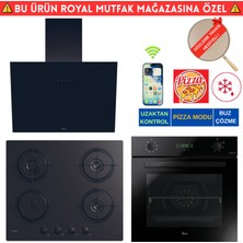 Hoover Palento Telefon Bağlantılı Siyah Cam  Ankastre Set (HO3158B+ Cand-Y  CVW6BB + HDG6C1GBTK)