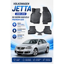 Solveks Volkswagen Jetta 2008-2010  Model Uyumlu 5d Araca Özel Oto Paspas Premium Serisi