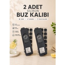 Viamart Kapaklı Silikon Buz Kalıbı 12 Bölmeli – Kolay Çıkarılabilir Kare Buz Kalıbı, Dökülme Önleyici Kapaklı Iki Adet