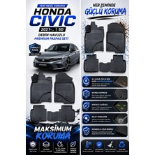 Solveks Honda Civic 2021  Model Uyumlu 5d Araca Özel Oto Paspas Premium Serisi