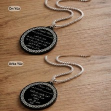 Keyf'ince Shopping Yolculuk Duası ve Nazar Duası Çift Taraflı Dikiz Aynası Süsü - Premium Piano Black Pleksi Klipsli Zincirli Araç Aksesuarı
