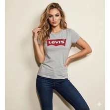 Levi's Saf Pamuk Kadın Gri Tişört