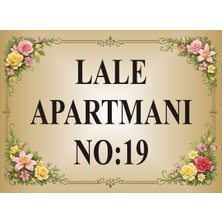 Yüksel 34 Kişiye Özel Apartman Isimliği 19X26 cm Alüminyum Metal Kapı Tabelası | Gold & Gümüş Seçenekli | Yapışkan Bantlı | Apartman Ismi ve Numara Baskılı
