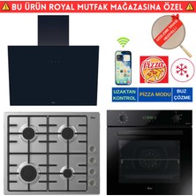 Hoover Leo Telefon Bağlantılı Siyah Turbo Ankastre Set (HO3158B+ HHW6LMX/TK Inox Emaye +HDG6C1GBTK)