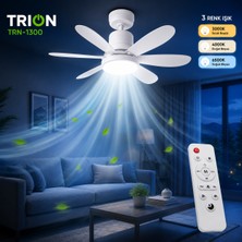 Trion TRN-1300  Kumandalı LED Tavan Vantilatörü (E27 Duyuyumlu) + 27 Duy