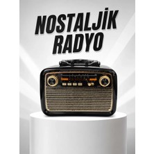 Nevamel® Müzik Kutusu Bluetooth Bağlantılı El Fenerli Nostaljik Tasarım Radyo