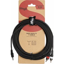 Stagg SYC6/MPSB2CM E Y Ses Kablosu 6 Metre (3.5 mm Stereo Mini Jack - 2 x Rca Erkek)