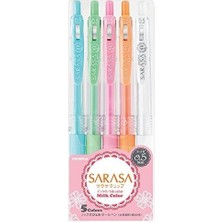 Zebra Sarasa Clip 5'Li Milk Color Set 0.5Mm Renkli Roller Kalemler Yumuşak Yazım Deneyimi
