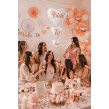Parti Dükkanı Bride To Be Kalp Folyo Balon 40 Inç (100 Cm) Beyaz Rose Gold Yazılı Helyum Uyumlu Bekarlığa Veda Bridal Shower Gelin Partisi Parti Süsü