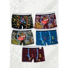 Stsahra  Erkek Çocuk Renkli Pamuklu Boxer 5 ' Li Paket