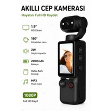 Nivego Blc Mini Wifi Vlog Kamera Akıllı Cep Kamerası 180° Dönebilen Lens 1080P Full Hd Kamera 1.9'' Ekran Mp3 Çalar 2000MAH Batarya Taşınabilir Klipsli Mini Video Aksiyon Kamera