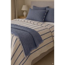 Veronica Line 8 Kat Müslin Çift Yönlü Yatak Örtüsü + Yastık Kılıfı Set 240X260  %100 Pamuk