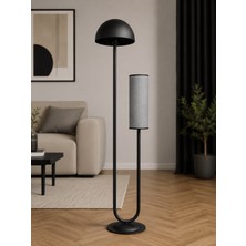 Venüs Nova Venüs Rigel2 | Modern Siyah Metal Lambader | Siyah Metal ve Yağ Yeşili Kumaş Başlık | Ayaklı Aydınlatma