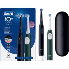 Oral-B iO 2 Şarjlı Diş Fırçası Seti 2'li – Gece Siyahı / Yeşil