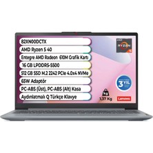 Lenovo Ideapad Slim 3 14AMN8 Ryzen 5 40 16 GB 512 GB SSD Freedos 14 Inç IPS 82XN00DCTX