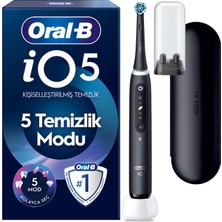Oral-B iO 5 Mat Siyah Şarjlı Diş Fırçası Orta Sert Fırça Kılı ve Bluetooth Özellikleriyle