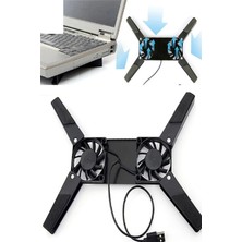 Çerçici 2 Fanlı Notebook Soğutucu Portatif Katlanabilir Laptop Soğutucu Fan Usbli Stand Bilgisayar Fanı