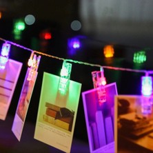 Çerçici Renkli Işıklı Mandallı Fotoğraf Albümü 10 Lu - Rgb