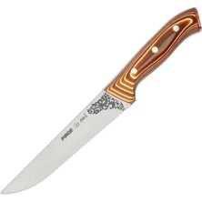 Çerçici Pirge 32103 Elite Kurban, Kasap Bıçağı 19 cm - Kahverengi Perçinli Kompozit Sap