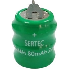 Çerçici Sertec - 3.6V 3S1P 80 Mah 2 Pin Nı-Mh Buton Pil