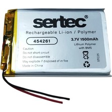 Çerçici Sertec 454261 3.7V 1500 Mah Li-Polymer Pil (DEVRELI/1.5A)
