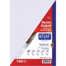 Kraf 100 lu Paket Resim Kağıdı 35X50 cm Standart Ölçüler ile Çizim ve Boyama İçin Uygun
