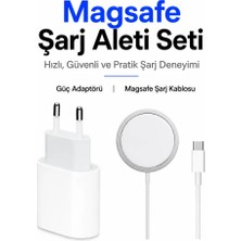 Ebotek Sbz Apple İphone Magsafe Wireless Şarj Aleti ve 20W Usb-C Hızlı Şarj Adaptörü Başlık Set İphone 11 12 13 14 15 16 Pro Max Tüm Modellere Uyumlu