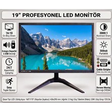 22"/19" LED Profesyonel Monitör | HDMI VGA Rca USB Girişli | 5ms Tepki Süresi | Dahili Hoparlörlü