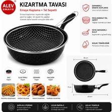 Cem Alev Emaye Telli Wok Kızartma Tavası 26CM