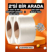 Dalpak Ambalaj 16 mm Kompozit Lifli Çember 2'li ve Bukle Toka (250 Adet ) Seti