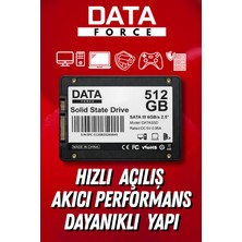 DataForce 512GB SSD 2.5” SATA 3 Hızlı Açılış 501-1000 MB/s Okuma Yazma Hızı