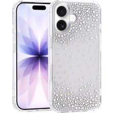 Alan Tech Apple iPhone 17 Kılıf Airbag Tasarımlı Damla Taşlı Şeffaf Zore Pera Silikon Kapak