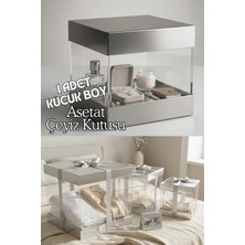 Dantelux Asetat Çeyiz Kutusu (Şeffaf - Katlanabilir - Pratik Kurulum) Gümüş Renk - Küçük Boy