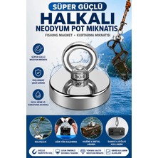 Hobialem Süper Güçlü Neodyum Pot Mıknatıs 60MM - Halkalı Kurtarma ve Fishing Magnet
