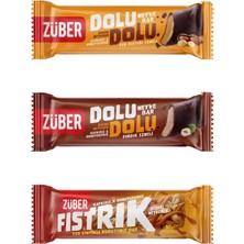 Züber Fıstrık 30G x 1 Adet + Dolu Dolu Meyve Bar 30G x 2 Adet (Yer Fıstığı Ezmeli, Fındık Ezmeli)