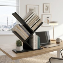 Unisoft Masaüstü Kitaplık Masa Üstü Raf Mini Kitaplık Kitap Düzenleyici Kitap Rafı Çalışma Masası Ofis Organizer Ağaç