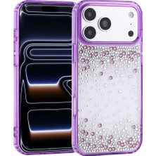 Alan Tech Apple iPhone 17 Pro Max Kılıf Airbag Tasarımlı Damla Taşlı Şeffaf Zore Pera Silikon Kapak