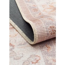 Eko Halı Elista ELS203 Cream Beige Vintage Tasarımlı Yumuşak Bukle Dokuma Kaymaz Tabanlı Yıkanabilir Modern Halı