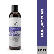 Ashley Joy Mor Şampuan 250ml Platin, Sarı Saçlar İçin Turunculaşma Karşıtı Keratin, Aminoasit İçerikli Parabensiz Silver