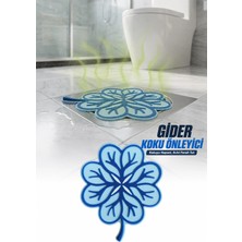 Omilife Yaprak Model Mavi Gider Koku Önleyici Silikon Mat – Banyo Mutfak Balkon Lavabo Gider Kapağı 16x16cm