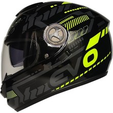 FR913 Evo Sarı Motosiklet Kaskı Güneş Vizörlü Full Face Kask