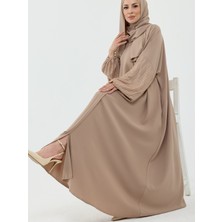 Kadeem Giyim Saye Dubai Şallı Kolu Taşlı Abaya Takım Taş - 1022