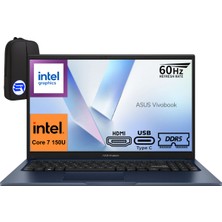 Asus Vivobook 15 X1504VA-BQ5456EP7 Intel Core 7-150U 40GB 1tb SSD Windows 11 Pro 15.6" Fhd + Elektropasaj Çanta