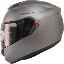 FR913 Mat Gri Motosiklet Kaskı Güneş Vizörlü Full Face Kask