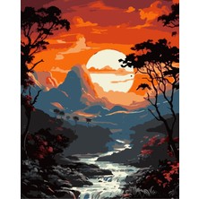 Hengam Sayılarla Boyama Kasnaklı Tablo Seti. Fırça Boya Dahil 40X50CM *ayışığı*