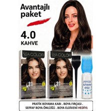 Sea Color Set Saç Boyası 4.0 Kahve 2 Li 2 Kutu+Pratik Boya Kabı