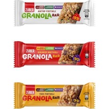 Züber Granola Bar Deneme Paketi 25G x 3 Adet (Antep Fıstıklı, Kırmızı Meyveli, Yer Fıstıklı)