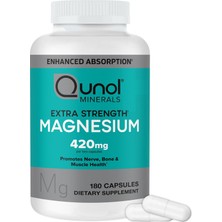 Qunol Magnesium Capsules 420MG, High Absorption Magnesium Supplement, 180 Kapsül Usa Menşeii Dmmedicine'den