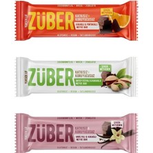 Züber Meyve Bar Deneme Paketi 40G x 3 Adet (Antep Fıstığı, Portakal, Vanilya)